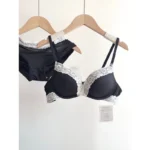 Sexy Leopard Print Lingerie Set Women Wireless Invisible Push Up Small Breasts,adjustable A To C Cup,sheer Lace Pure Design, S-X
