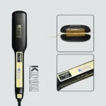 KIPOZI Professional Titanium Flat Iron Hair Straightener with Digital LCD Display Dual Voltage Instant Heating Curling Iron - Image 3