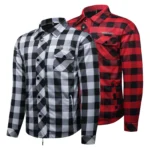WOSAWE Men Motorcycle Jacket New Upgraded Winter Warm Checkered Shirt CE Protective Retro Motorbike Motorcyclist Clothing - Image 6