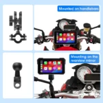 Jansite Motorcycle Display Screen Carplay Moto Navigation Portable Digital Dashboard Motobike Android Auto Waterproof BT Monitor - Image 6