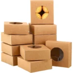 10/20/30/50pcs Kraft Paper Box,Square Small Gift Box with Round Clear Window,Paper Gift Packaging Box,for Wedding Party Birthday