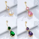 Big Zircon Dangle Navel Nombril Piercing Stainless Steel Belly Button Ring Titanium Internal Thread Barbell Sexy Body Jewelry - Image 3