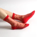 1 Pair Summer Cute Lace Short Socks Women Sexy Glass Silk Floral Breathable Ultra Thin Hosiery Girl Transparent Elastic Socks - Image 6