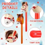 Inflatable Stick Horse Pony Head Toy for Kids Cowboy Party Favors Birthday Gift Outdoor Play Toys - Image 3