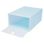 20-Pack Stackable Plastic Shoe Storage Boxes Space-Saving Foldable Containers for Shoes and Small Items Durable Blue Design - Image 3