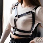 Goth Harness Pu Leather Studded for Women Decor Harness Adjustable Harness Belt Gothic Harness Lingerie Bondage Belt - Image 5