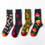1 Pair Women Socks Cartoon Dog Octopus Flower Plant Kawaii Funny Casual Female Cotton Sock Hosiery Streetwear Harajuku Crew Sock - Image 3
