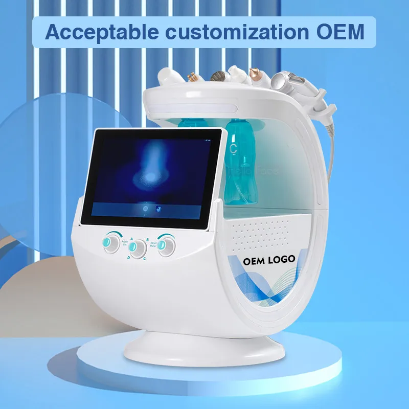 kf-Se83930015a3c4bf8bb85b0e35de97210w Ice Blue Terrazzo Machine Professional 7-in-1 Hydra Grinding Machine Skin Analysis Multi functional 7-in-1 Facial Care Beauty - Image 1