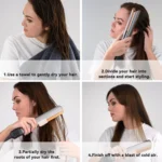 2 IN 1 Professional Hair Straightener & Hair Dryer Heat-Up Hair Flat Iron Negative Ion Iron Long-Lasting Styling Tool 210V-240V - Image 5