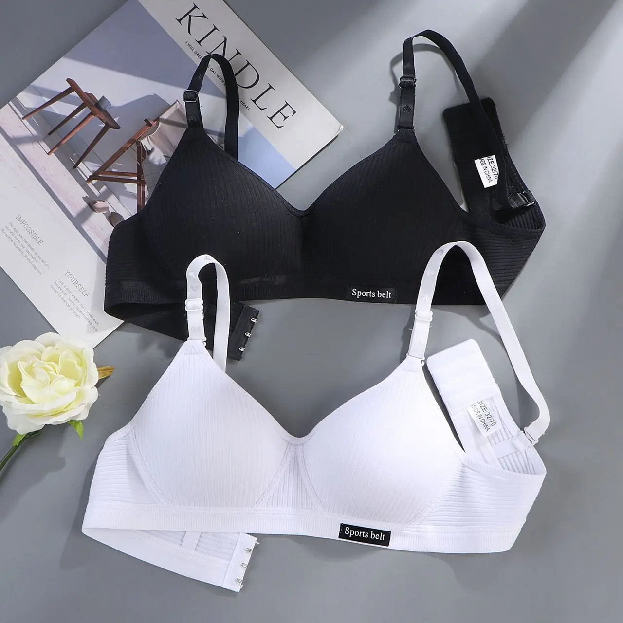 kf-Seee4c569d87e4b93aa271ec7dcdaeeff3 3pcs Women Thin Wireless Bra Girl Seamless Push Up Bra Student Comfort V-Shaped Underwear Adolescent Breathable Comfort Lingerie - Image 1