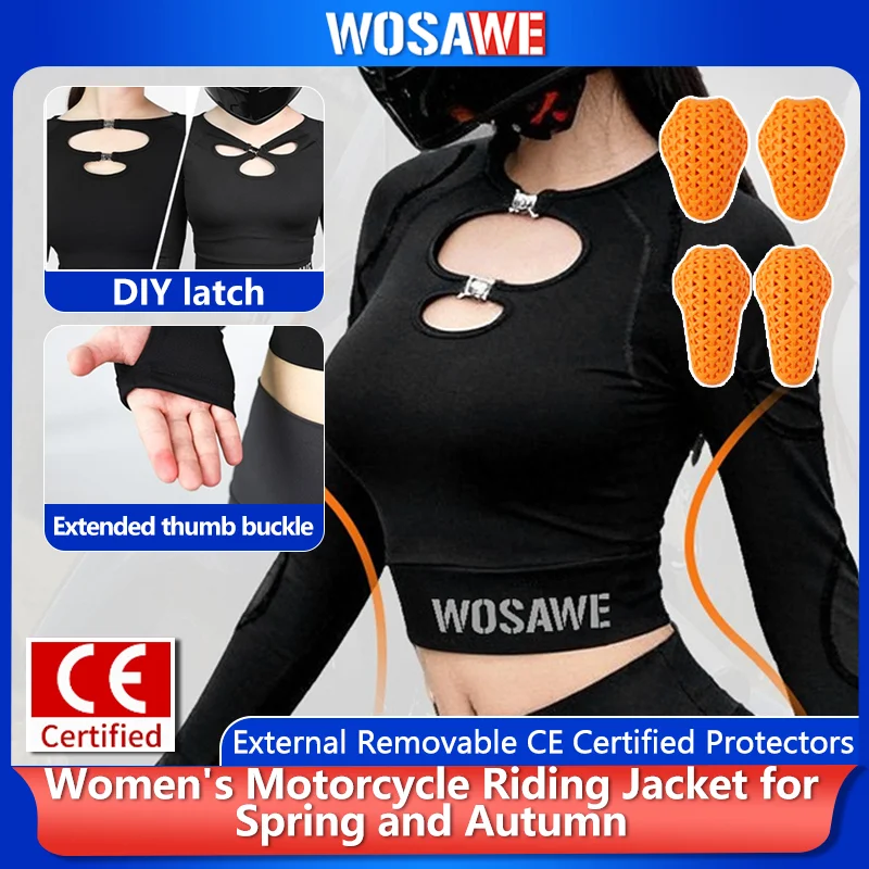 kf-Sf080683847a841839c1155711c49b1e81 WOSAWE Women Summer Motorcycle Jacket Breathable Motocross Motobiker Racing Clothing Detachable Shoulder Elbow pads - Image 1