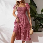 Casual Slim Printed Long Dresses For Women 2026 Fashion Summer Women's A-Line Midi Dress Elegant Vintage Female Dresses - Image 3