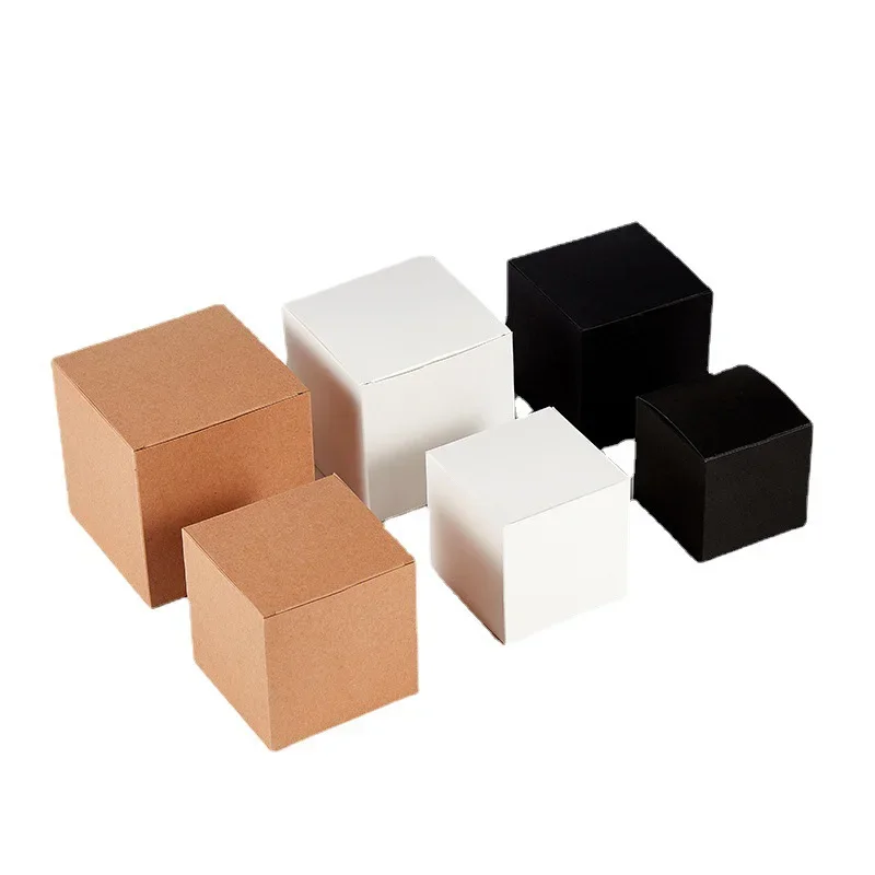 kf-Sf5e260be1bdc40549bbf14608c3fb03bq 20/50pcs Multi Size Square Kraft Gift Box Black White Brown Fold Packaging Gift Box Proposal Box For Bridal Birthday Party - Image 1