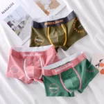 Breathable Cotton Boxer Shorts Elastic Waistband Men's Underwear Color blocking Men Underpants 3D-Pouth Male Boxer Briefs - Image 2