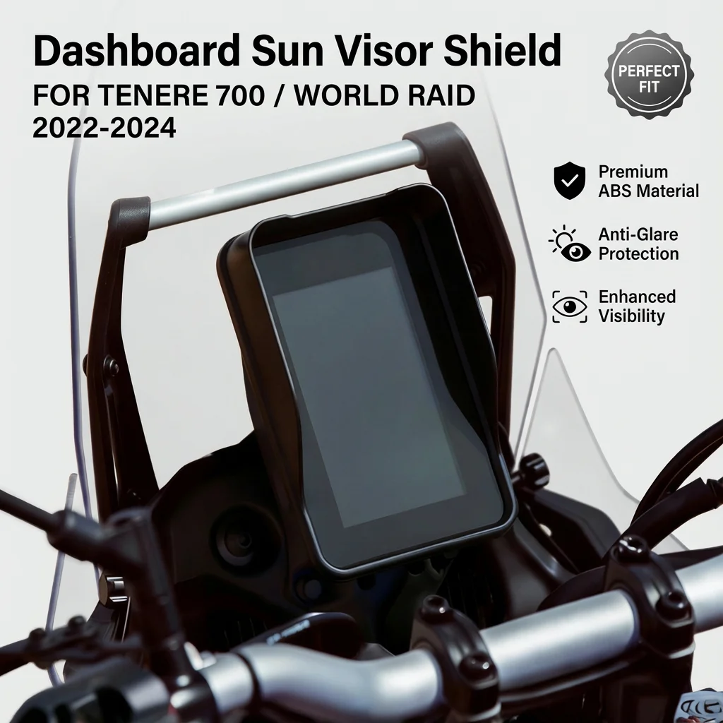 kf-Sf96e147cc9d240779877f27fc348eeae2 Dashboard Sun Visor Shield For TENERE 700 WORLD RAID 2022-2024 Instrument Screen Sunshade Guard Anti-Glare Protection Cover - Image 1