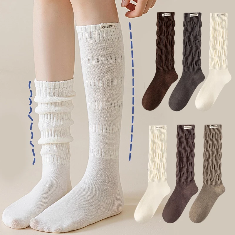 kf-Sf9aa1ea4e7544984a501842ed43d5d03m New Pile Socks Autumn Winter Loose Long Socks Hosiery Mid-tube Socks Solid Color Fashion Cute Japanese Korean Style Stockings - Image 1