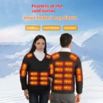 Smart Heating Cotton Jacket V-Neck Inner Wear 24 Zones Electric Thermal Insulation Clothes Motorcycle Riding Vest Heat Retention