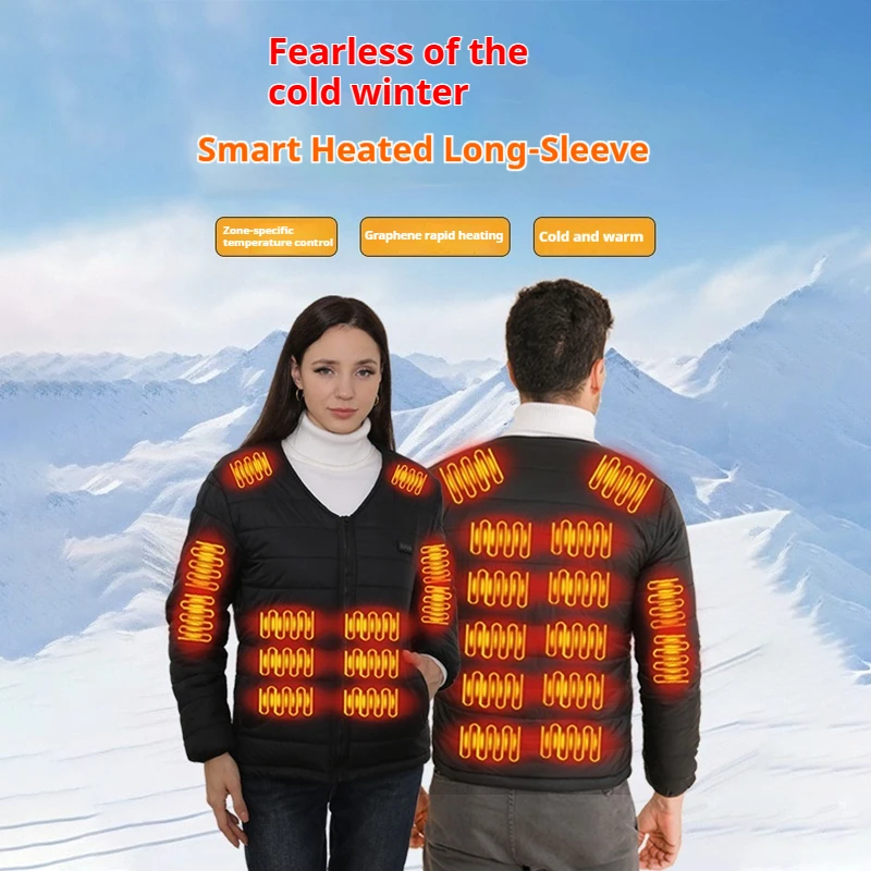 kf-Sfa784d3a81194c71be26edafb6ce9e1bz Smart Heating Cotton Jacket V-Neck Inner Wear 24 Zones Electric Thermal Insulation Clothes Motorcycle Riding Vest Heat Retention - Image 1