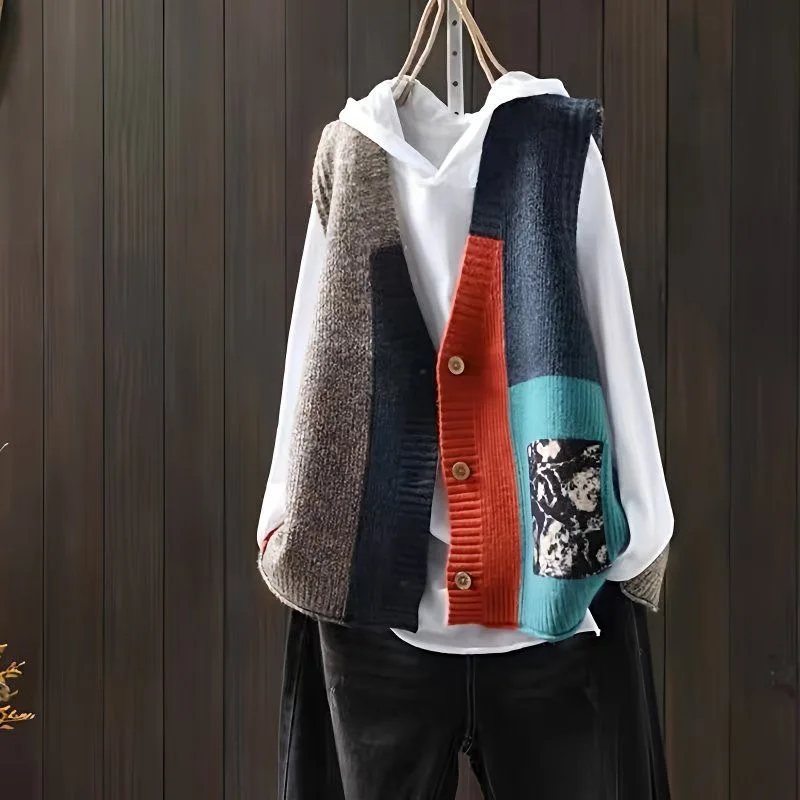 kf-Sfce0bdcc78894318ae414e52af8450f2h Bohemian Style Sweater Vest Chunky Knit Waistcoat Women's Long Sleeveless Jacket 2026 Loose Fringe Outerwear - Image 1