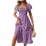 Casual Slim Printed Long Dresses For Women 2026 Fashion Summer Women's A-Line Midi Dress Elegant Vintage Female Dresses - Image 6