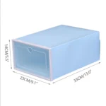 20-Pack Stackable Plastic Shoe Storage Boxes Space-Saving Foldable Containers for Shoes and Small Items Durable Blue Design - Image 6