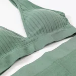 Women's Seamless Bra Panties Set Female Wirefree Brassiere Top Sports Underwear High Waist Briefs V Neck Sexy Lingerie Set - Image 4