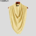 INCERUN Men Irregular Tank Tops Solid Color Turtleneck Sleeveless Transparent Vests Summer Streetwear 2024 Fashion Men Clothing - Image 4