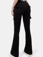 New Women Casual Bootleg Yoga Pants Plus Size Workout Flare Leggings High Waist dungarees Pants with Pockets Sports Wear - Image 2