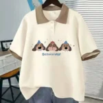 Summer Japanese Loose Polo Short-sleeved T-shirt Fashion Trend Sweet Cute Cartoon Print Jumper Top - Image 5