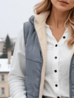 Thickened Cotton Padded Vest Zipper Womenwear Fleece Hooded Coat Lining Warm Winter Outdoor Casual Fashion Cotton Padded Vest - Image 6