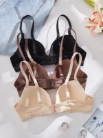 3Pcs Solid Women's Underwear Set Everyday Push up Bra Basic Underwire Bras Supportive and Comfortable Unpadded Women's Bra - Image 2