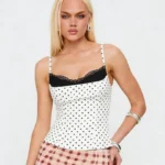Womens Summer Sexy Vest Top Polka Dot Lace Straps Backless Tank Top Streetwear Y2K Harajuku Style Underwear Outdoor Daily Wear - Image 5
