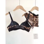 Sexy Leopard Print Lingerie Set Women Wireless Invisible Push Up Small Breasts,adjustable A To C Cup,sheer Lace Pure Design, S-X - Image 4