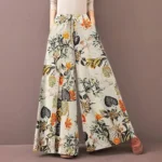 Floral Print Wide Leg Women Pants Spring Drawstring Bohemia Trousers Lady Casual Loose Elastic Waist Pantalonsw Plus Size - Image 3