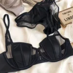 Front Fastening Push Up Bra Lingerie Set Sexy Satin Mesh Semi-Cup Underwired Lift Bra and Panty Set S-XL Size Lingerie Sexy Set - Image 6