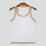 New Men Mesh Tank Tops Summer 2025 Clubwear Casual Vest U Neck Sleeveless Contrast Color Fishnet T-shirt Comfortable Chic Tees - Image 2