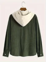 The 2025 new fashion trend spring and autumn corduroy hooded jacket is comfortable and casual for daily commuting for men - Image 4