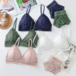 Women's Lace Bra Sets Seamless Underwear Backless Vest Sexy Padded Bralette Lingerie Ultrathin Bra & Brief Sets Female Intimates - Image 2