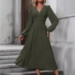 Dresses 2025 Woman Fall and Winter New Arrival: Off-Shoulder Lantern Sleeve Pleated Long Dress Tops Skirts Y2k Clothes - Image 3