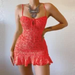 Women's Sexy Casual Home Small Floral Camisole Dress Summer Comfortable Skirt - Image 4