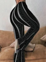 Women Pants Retro Print Flared Leggings Sexy Slim Fit Casual Pants Street Style 2025 Spring Summer Fashion Long Trousers - Image 4