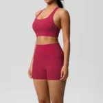 2PCS Sportswear With Pocketed Yoga Set Gym Clothes Yoga Suits For Women Tracksuits Sports Shorts Crossover Bra Gym Leggings - Image 5