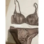 Front Fastening Push Up Bra Lingerie Set Sexy Satin Mesh Semi-Cup Underwired Lift Bra and Panty Set S-XL Size Lingerie Sexy Set - Image 3