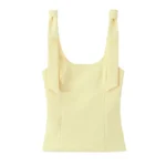 MUJER 2025 Bow Crop Top Woman Yellow Sexy Backless Top Women White Sleeveless Tops for Women Summer Camisole Bustier Top Female - Image 4