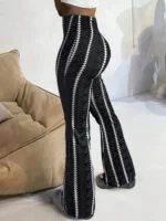 Women Pants Retro Print Flared Leggings Sexy Slim Fit Casual Pants Street Style 2025 Spring Summer Fashion Long Trousers - Image 3