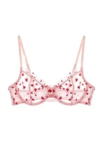 YUQI Chic Heart Lace Push-Up Bra Set | Small Bust Enhancer | Anti-Sagging Mesh Underwear | Women's French Style Lingerie Kit - Image 3