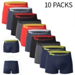 5 /10 Pack Men's Black Gold Printed Boxer Underwear Comfortable And Versatile Plus Size Sexy Young Men's Leisure Sports Beach sh - Image 3