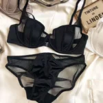 Front Fastening Push Up Bra Lingerie Set Sexy Satin Mesh Semi-Cup Underwired Lift Bra and Panty Set S-XL Size Lingerie Sexy Set - Image 2