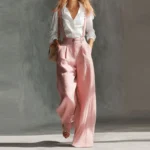 Casual High Waist Button Straight Playsuit Women Fashion Street Wide Leg Pants Jumpsuits Simple Solid Sleeveless Camisole Romper - Image 3