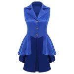 Women Sleeveless Vests Steampunk Victorian Costumes Waistcoat Jacket Top Turn-Down Collar Tuxedo Tank Top Cosplay Gothic Outfit - Image 6